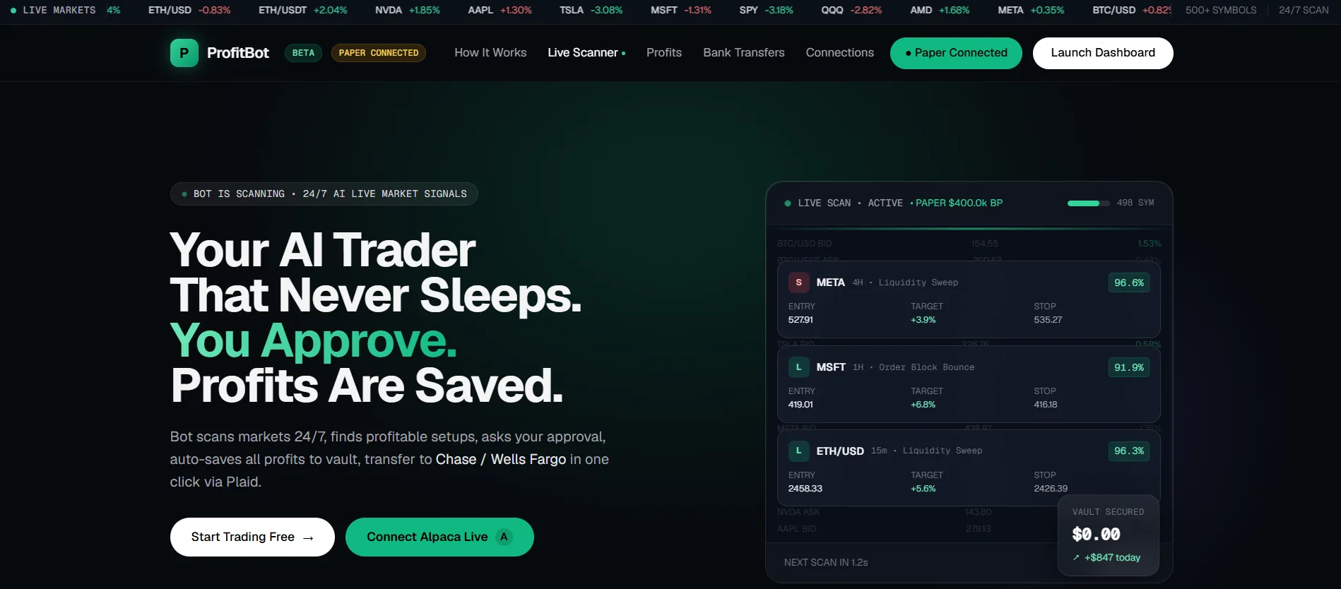 ProfitBot AI — screen 1